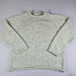 American South Side Alpaca Sweater Womens Medium Sage Green Rollneck Hand Knit
